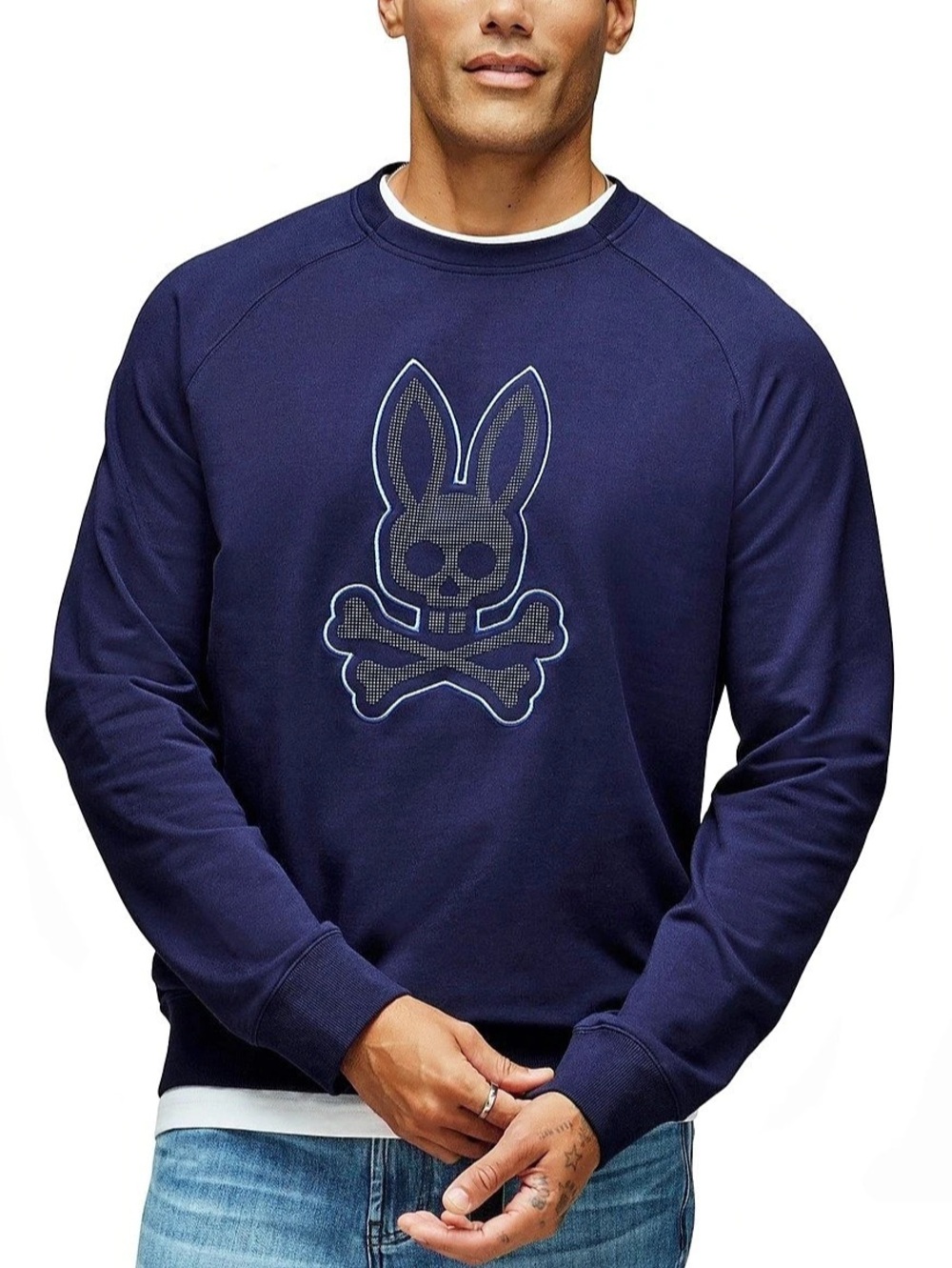 NWT Psycho Bunny Men's Graphic Crewneck Sweatshirt Size 3XL Evening Blue